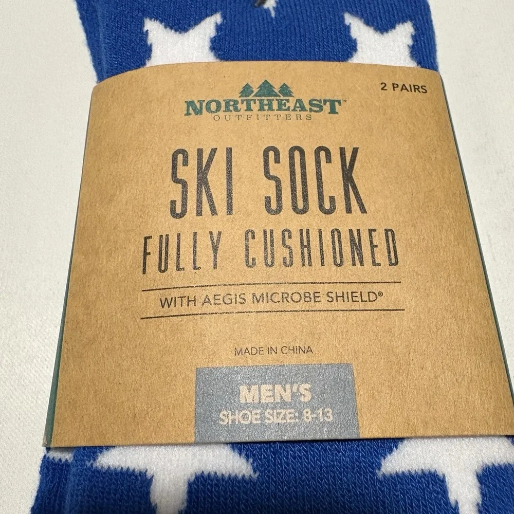 Lot Of 6 Pairs Ski Socks Mens‎ Womens Size L Fully Cushioned Blue/Red Unisex NEW